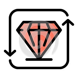 Mining resources icon color outline vector