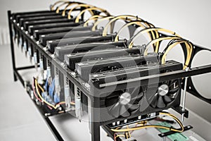 Mining Rig for Cryptocurrency Using Powerful Computer Graphic Cards