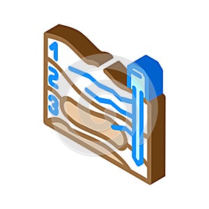 mining site plan isometric icon vector illustration