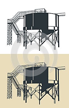 Mining Thickener Tank Illustration