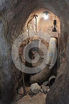 Mining tools in a mine tunnle