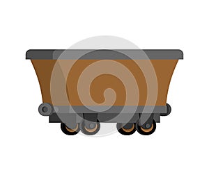 Mining Trolley empty isolated. Mining Extraction mineral. Vector