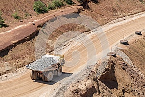 Mining truck in iron ore in Styria in Austria.