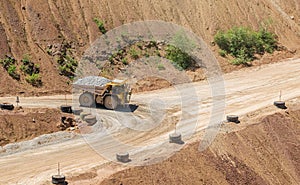 Mining truck in iron ore in Styria in Austria.