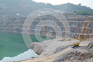 Mining truck in quarry