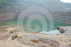 Mining truck in quarry