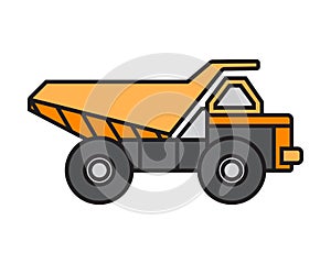 mining truck vector illustration design. heavy construction machines equipment for building project