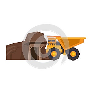 Mining vehicle machinery isolated sideview