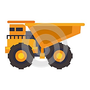 Mining vehicle machinery isolated sideview