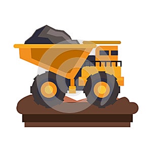 Mining vehicle machinery isolated sideview