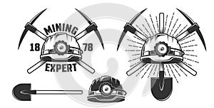 Mining vintage emblem