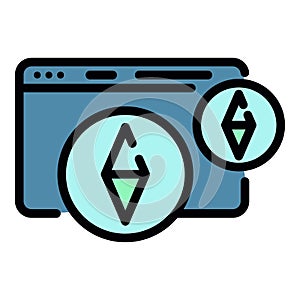 Mining web page icon color outline vector