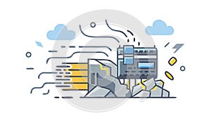 Mining Worker: Resource Extraction Industrial Operation, vector design Generative AI