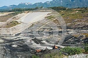 Mining working coalmine in Thailand.