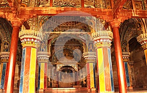 Ministry hall- dharbar hall- of the thanjavur maratha palace with visitors