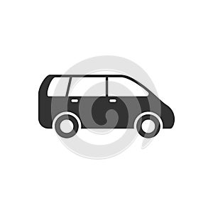 Minivan or passenger van glyph icon