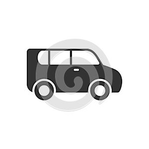 Minivan or passenger van glyph icon