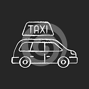 Minivan taxis chalk white icon on black background