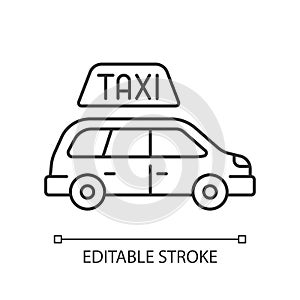 Minivan taxis linear icon