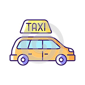Minivan taxis RGB color icon