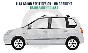 Minivan vector template on white background.