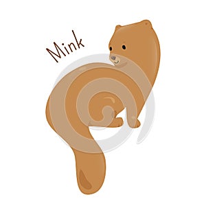 Mink . Child fun pattern icon.