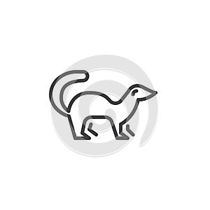 Mink side view line icon