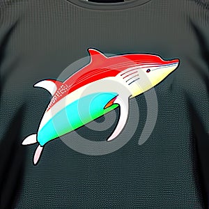 Minke Whale Animal Style Print Design Logo. Generative AI.