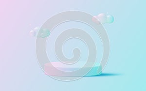 Minmal pastel mockup stage 3d realistic style