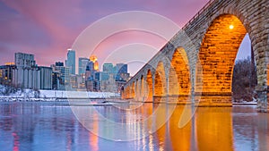 Minneapolis downtown skyline in Minnesota, USA