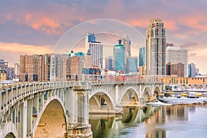 Minneapolis downtown skyline in Minnesota, USA