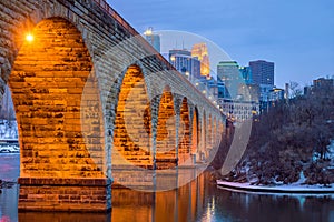 Minneapolis downtown skyline in Minnesota, USA