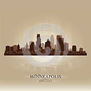 Minneapolis Minnesota city skyline silhouette