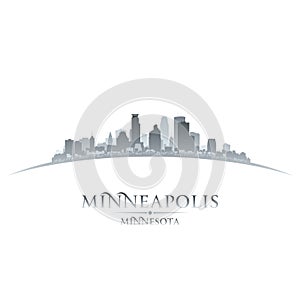 Minneapolis Minnesota city skyline silhouette white background