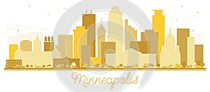 Minneapolis Minnesota USA Skyline Golden Silhouette.