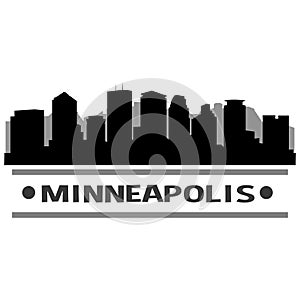 Minneapolis Skyline City Icon Vector Art Design