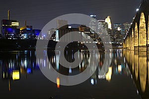 Minneapolis skyline at night