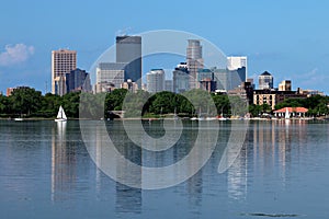 Minneapolis Skyline Reflecting in Lake Calhoun