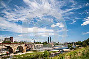 Minneapolis Stone Bridge over the Mississippi River