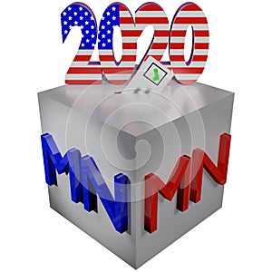 Minnesota Ballot Box Election 2020 3D Illustration