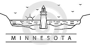 Minnesota city line icon. Element of USA states illustration icons. Signs, symbols can be used for web, logo, mobile app, UI, UX