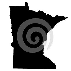 Minnesota map silhouette vector illustartion