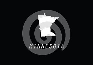 Minnesota outline map state shape USA America borders