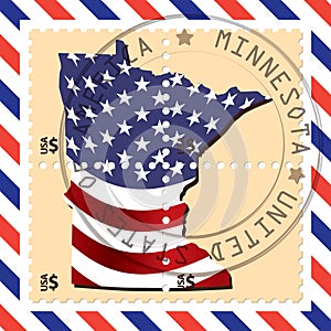 Minnesota stamp. Vector illustration decorative design
