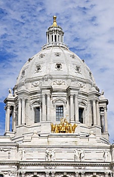 Minnesota State Capitol Dome and Horses St Paul MN