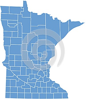 Minnesota State by counties