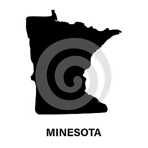 Minnesota state map silhouette icon.