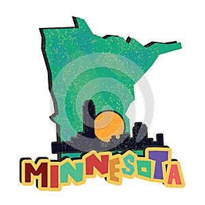 minnesota state map. Vector illustration decorative design