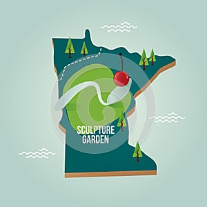 minnesota state map. Vector illustration decorative design