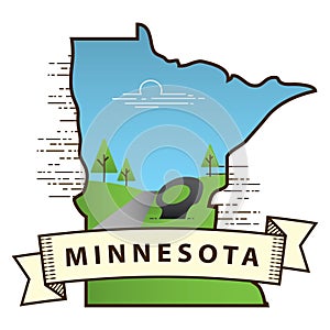 minnesota state map. Vector illustration decorative design